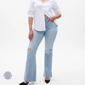 Brand new with tag, GAP flare split hem distressed jeans